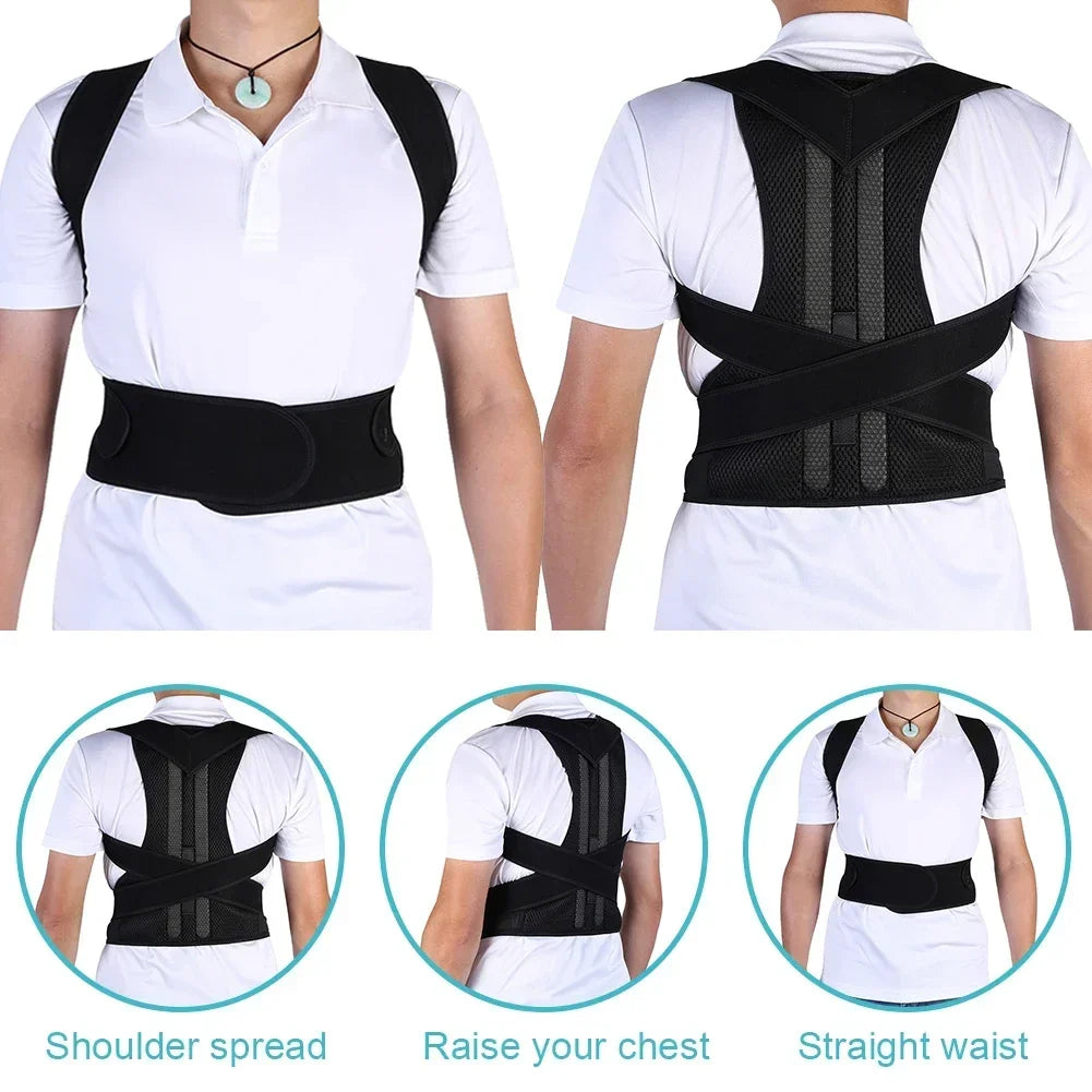 "Adjustable Lumbar & Posture Corrector Vest – Back & Shoulder Support"