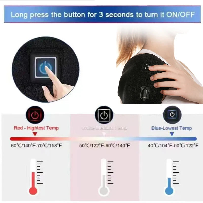 "Adjustable Heating Shoulder Support Belt – Dual-Sided Relaxation"
