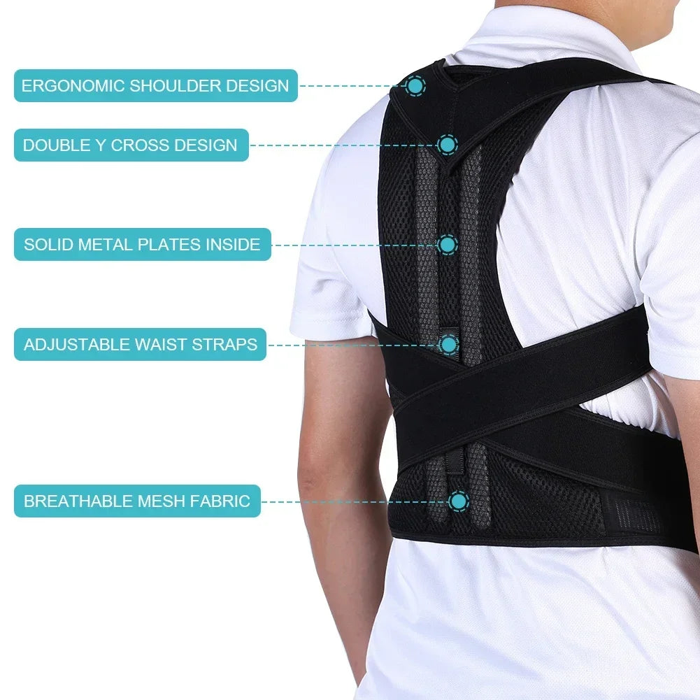 "Adjustable Lumbar & Posture Corrector Vest – Back & Shoulder Support"